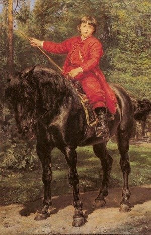 Jan Matejko - Portrait of the Artist's Son on Horseback