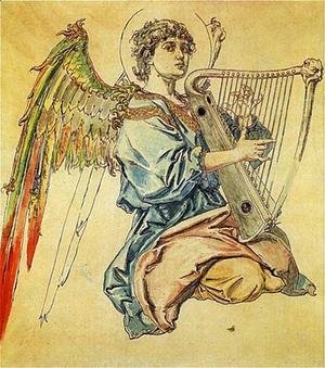 Jan Matejko - Angel with harp