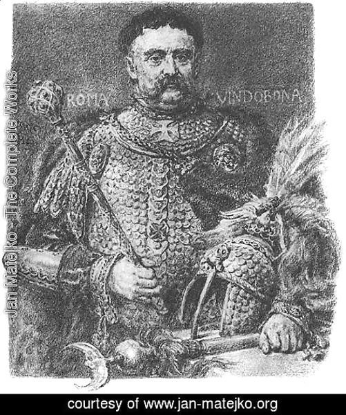 Jan Matejko - Jan Sobieski, portraited in a parade scale armour